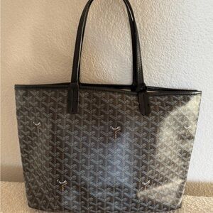 Inspired Goyard - Brown and Black Chevron Tote